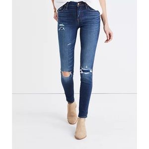 Madewell 9” High Riser Skinny Ripped Patch Jeans